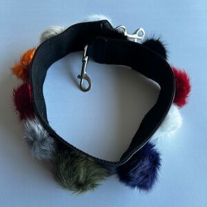 Multicolor Pom Pom purse strap